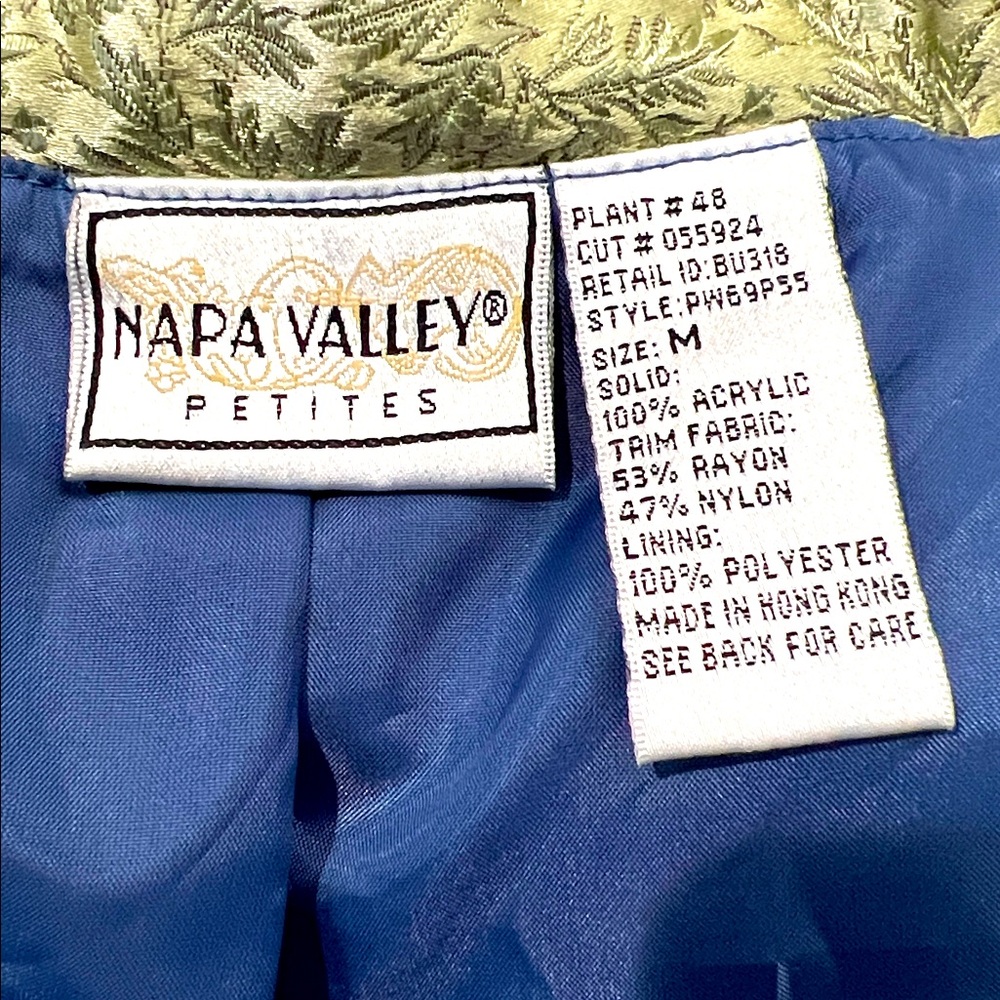 NAPA VALLEY Petites Woman’s Vintage Embroidered Blue Patchwork Jacket Size M - Picture 3 of 7